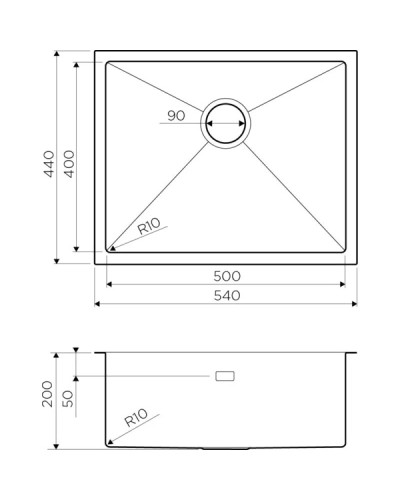 Кухонная мойка вороненая сталь Omoikiri Taki 54-U/IF-GM 4973107