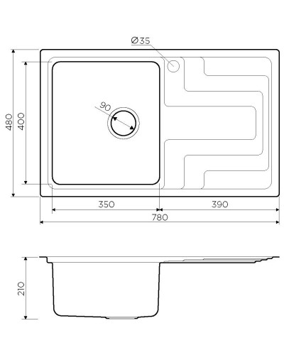 Кухонная мойка нержавеющая сталь Omoikiri Mizu 78-1-L