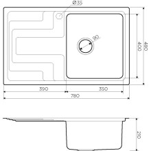 Кухонная мойка нержавеющая сталь Omoikiri Mizu 78-1-R