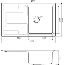 Кухонная мойка нержавеющая сталь Omoikiri Mizu 78-1-R