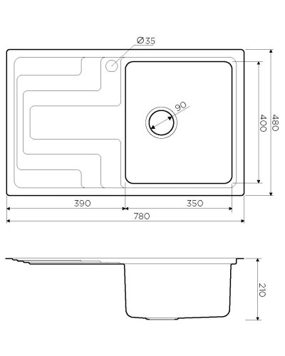 Кухонная мойка нержавеющая сталь Omoikiri Mizu 78-1-R