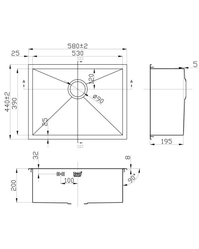 Кухонная мойка Zorg Inox X-5844