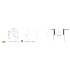 Кухонная мойка Florentina Optima полированная сталь OP.400.400.B.10.P.10
