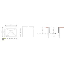 Кухонная мойка Florentina Optima полированная сталь OP.600.500.B.10.P.10