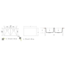 Кухонная мойка Florentina Logika полированная сталь LO.700.400.B.20.P.10