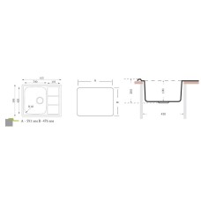 Кухонная мойка Florentina Profi декоративная сталь PR.615.500.B.10.D.08