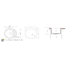 Кухонная мойка Florentina Profi декоративная сталь FO.577.447.B.10.D.08