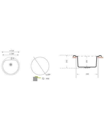 Кухонная мойка Florentina Gloriya декоративная сталь GL.510.B.10.D.08