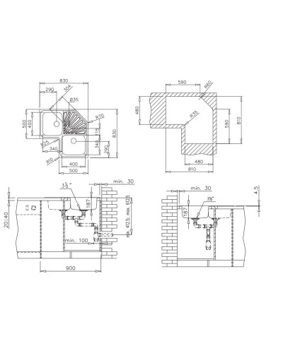 Кухонная мойка Teka Angular 2B полированная сталь 10118005