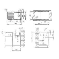 Кухонная мойка Teka Classic 1B 1D полированная сталь 10119056