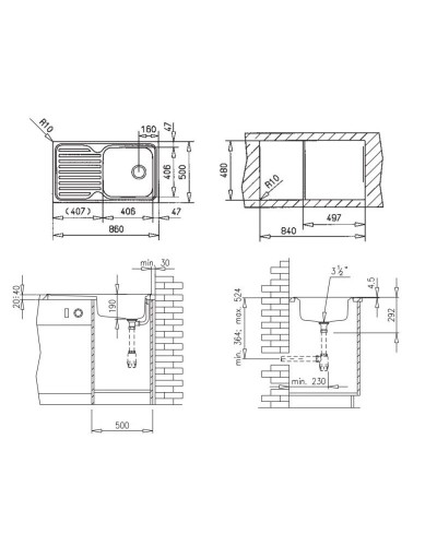 Кухонная мойка Teka Classic 1B 1D полированная сталь 10119056