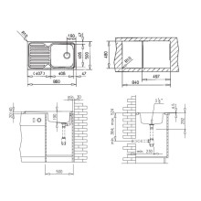 Кухонная мойка Teka Classic 1B 1D декоративная сталь 10119057