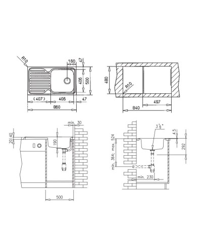 Кухонная мойка Teka Classic 1B 1D декоративная сталь 10119057