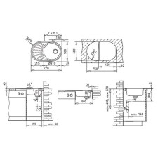 Кухонная мойка Teka DR 77 1B 1D  матовая сталь 40127301