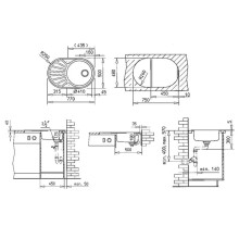 Кухонная мойка Teka DR 77 1B 1D  декоративная сталь 40127303