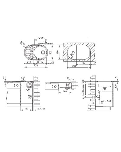 Кухонная мойка Teka DR 77 1B 1D  декоративная сталь 40127303