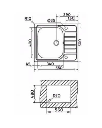Кухонная мойка Teka Princess 580.500 1B ½D декоративная сталь 40109615