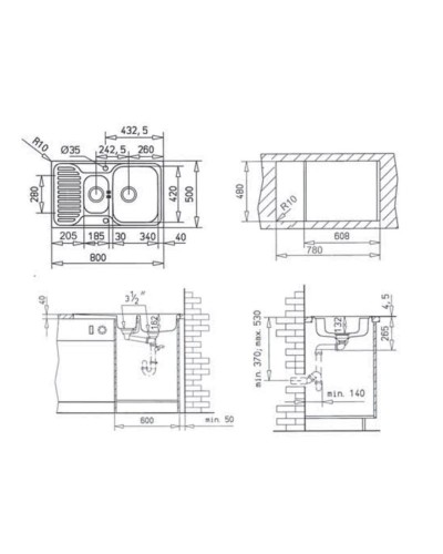 Кухонная мойка Teka Princess 1 1/2B 1/2D декоративная сталь PA780M3001