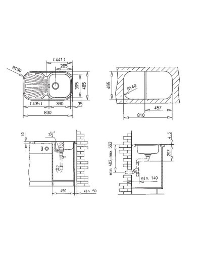 Кухонная мойка Teka Stylo 1B 1D декоративная сталь 10107039