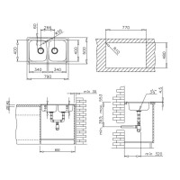 Кухонная мойка Teka Universo 79.50 2B матовая сталь 10120003