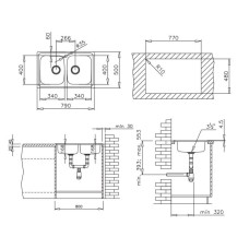 Кухонная мойка Teka Universo 79.50 2B матовая сталь 10120003