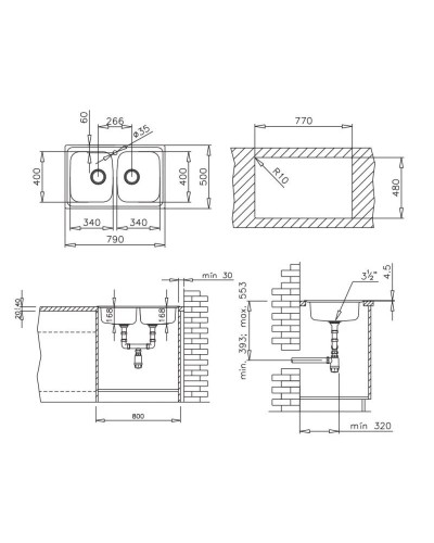 Кухонная мойка Teka Universo 79.50 2B матовая сталь 10120003