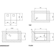 Кухонная мойка Teka Flexlinea RS15 2B 740 полированная сталь 115030009