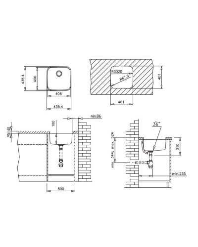 Кухонная мойка Teka Basico Be 400 1B матовая сталь 10124030