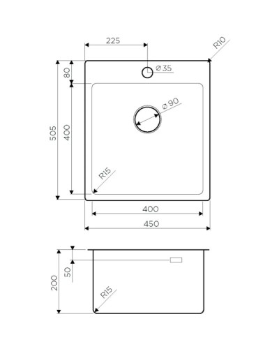 Кухонная мойка нержавеющая сталь Omoikiri Amadare 45-IN