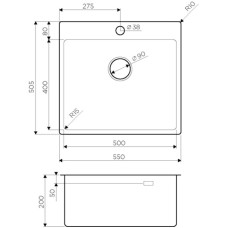 Кухонная мойка нержавеющая сталь Omoikiri Amadare 54-IN 4993718