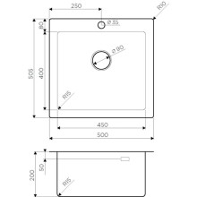 Кухонная мойка нержавеющая сталь Omoikiri Amadare 50-IN 4993766