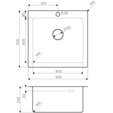 Кухонная мойка нержавеющая сталь Omoikiri Amadare 50-IN 4993766