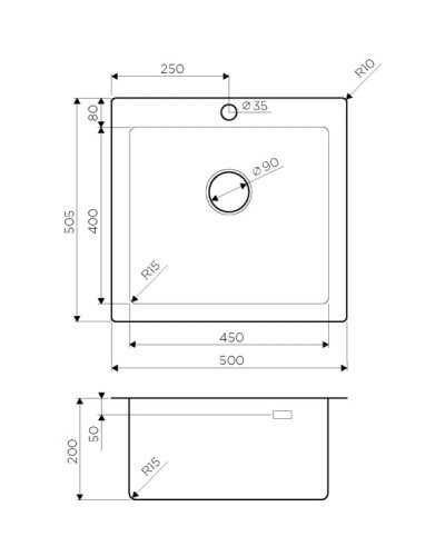 Кухонная мойка нержавеющая сталь Omoikiri Amadare 50-IN 4993766
