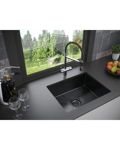 Кухонная мойка Paulmark Isar вороненая сталь PM805951-GM