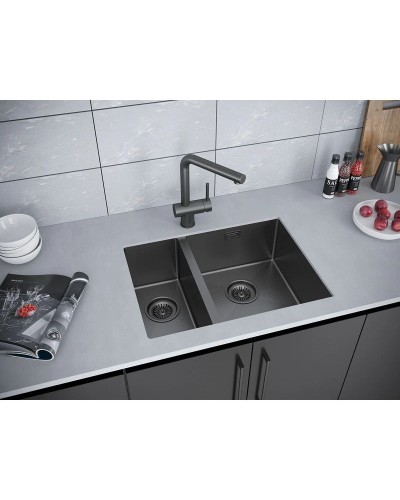 Кухонная мойка Paulmark Annex вороненая сталь PM545944-GMR