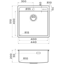 Кухонная мойка нержавеющая сталь Omoikiri Daisen 44-IN 4993179