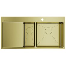 Кухонная мойка Omoikiri Akisame 100-2-LG-R светлое золото 4973090