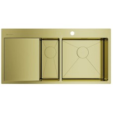 Кухонная мойка Omoikiri Akisame 100-2-LG-R светлое золото 4973090