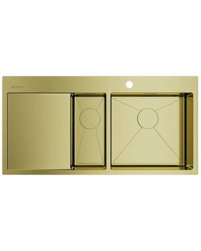 Кухонная мойка Omoikiri Akisame 100-2-LG-R светлое золото 4973090