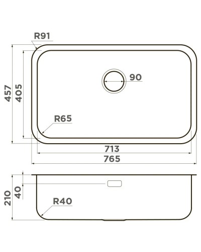 Кухонная мойка Omoikiri Omi 76-U/I-IN нержавеющая сталь 4993500