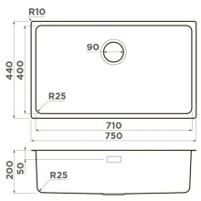 Кухонная мойка Omoikiri Tadzava 75-U/I-IN нержавеющая сталь 4993501