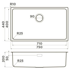 Кухонная мойка Omoikiri Tadzava 75-U/I-IN нержавеющая сталь 4993501