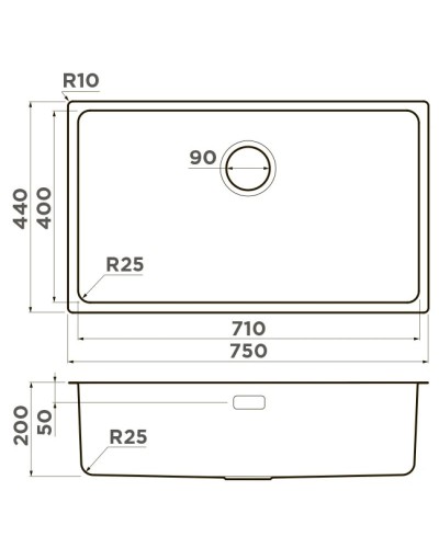 Кухонная мойка Omoikiri Tadzava 75-U/I-IN нержавеющая сталь 4993501
