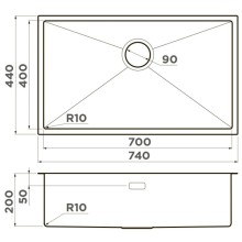 Кухонная мойка Omoikiri Taki 74-U/IF-GM вороненая сталь 4993498