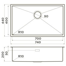 Кухонная мойка Omoikiri Taki 74-U/IF-IN нержавеющая сталь 4993497