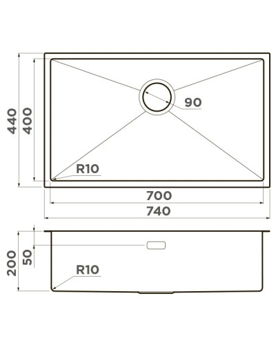 Кухонная мойка Omoikiri Taki 74-U/IF-IN нержавеющая сталь 4993497
