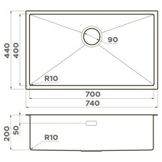 Кухонная мойка Omoikiri Taki 74-U/IF-LG светлое золото 4993499