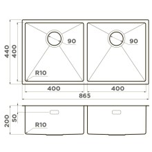 Кухонная мойка Omoikiri Taki 86-2-IN нержавеющая сталь 4993791