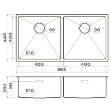 Кухонная мойка Omoikiri Taki 86-2-IN нержавеющая сталь 4993791