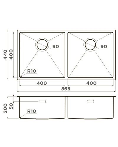 Кухонная мойка Omoikiri Taki 86-2-LG светлое золото 4993792